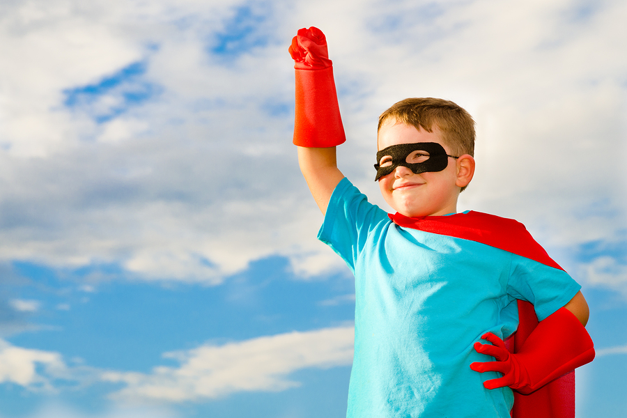 Child-pretending-to-be-a-super hero