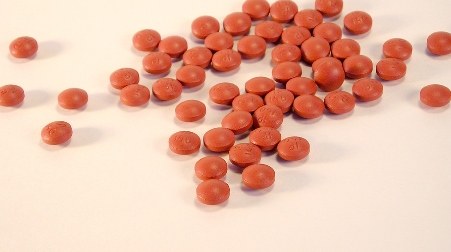 photo of scattered ibuprophen